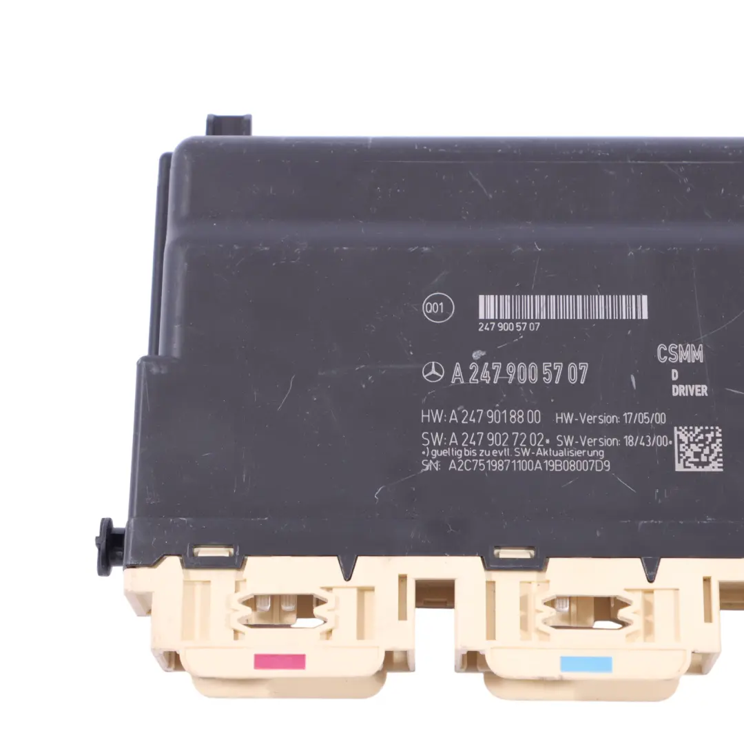 Front Seat Left N/S Module Control Unit ECU to Mercedes W177 with Part number A2479005707 Mercedes W177 Front Seat Left N/S Module Control Unit ECU - SKU A2479005707 - Part number A2479005707