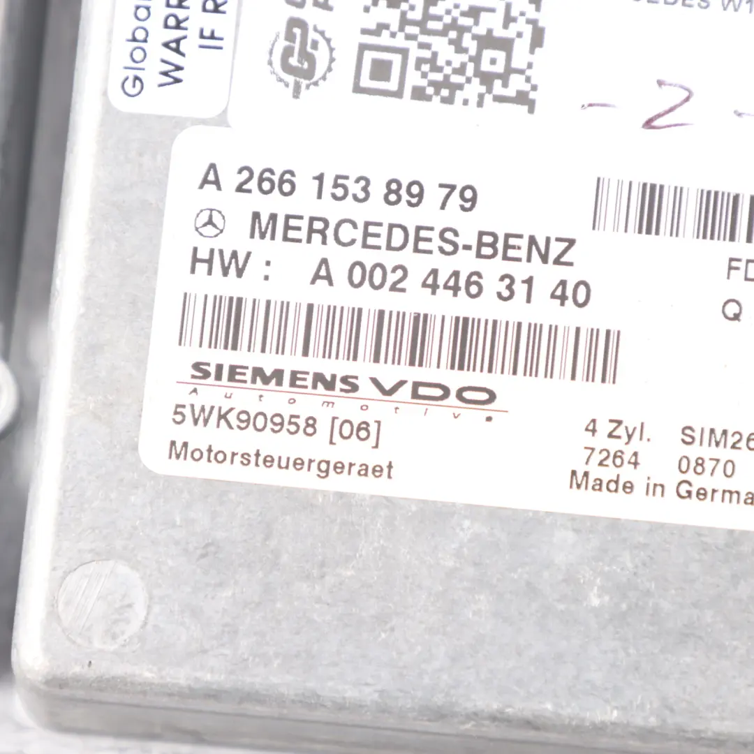 Mercedes W169 B150 M266.920 95HP Engine Control ECU Manual - SKU A2661538979-2 - Part number A2661538979