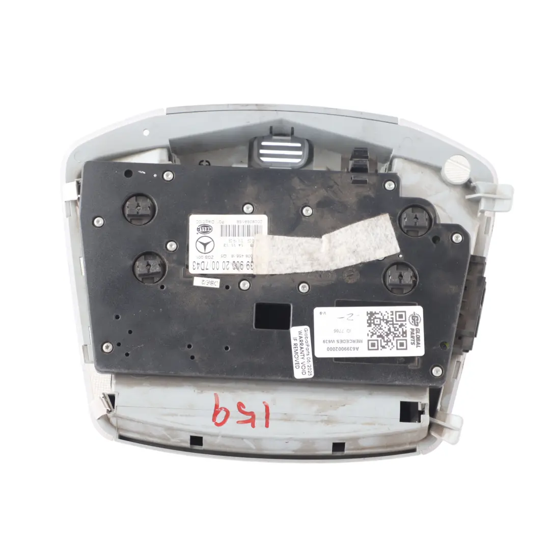 Roof Light Interior Front Lamp Switch Panel Grey to Mercedes Vito W639 with Part number A6399002000 Mercedes Vito W639 Roof Light Interior Front Lamp Switch Panel Grey - SKU A6399002000 - Part number A6399002000