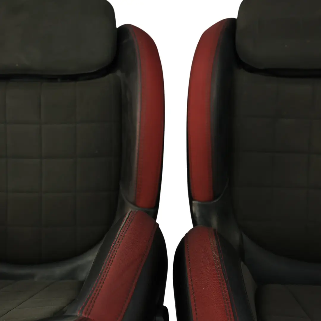  Seats Mini F56 John Cooper Works Heated Sport Dinamica Leather Carbon Black Red - SKU F56-SPORT-HALFLEATHER-DINAMICA-RED - Part number F56-SPORT-HALFLEATHER-DINAMICA