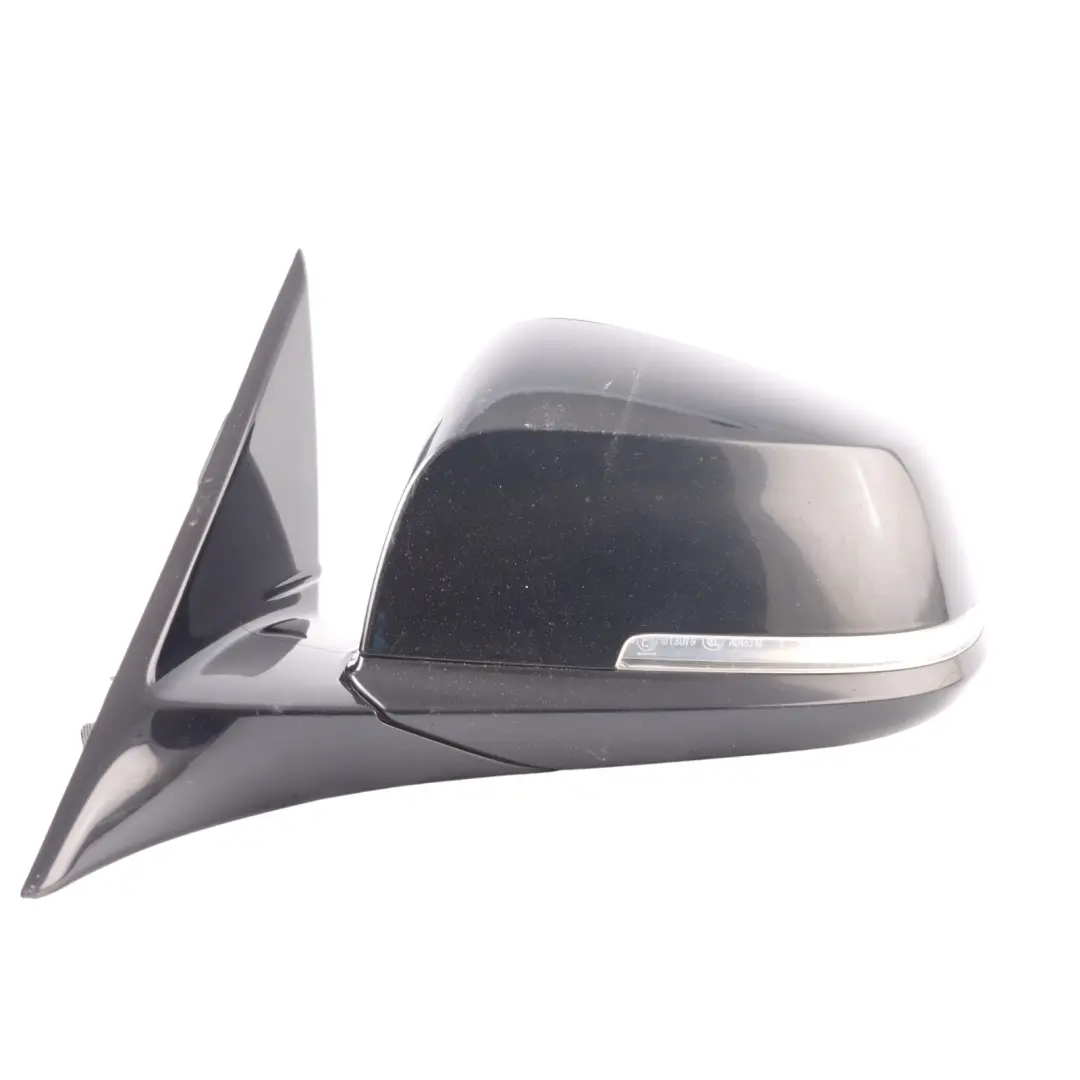 BMW F30 F31 High Gloss Heated Left Wing Mirror N/S Black Sapphire Metallic 475 - SKU RHD-7345659-BS - Part number 7345659