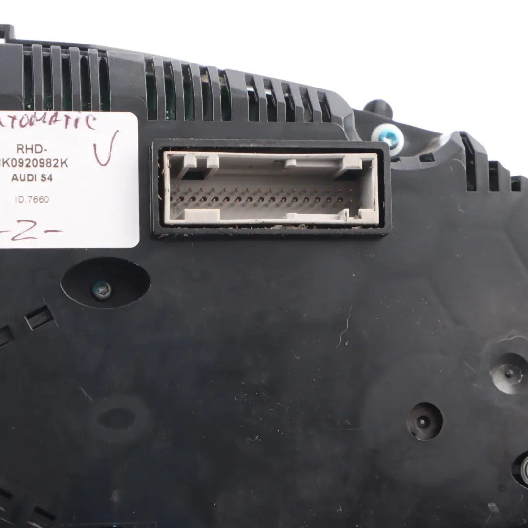 Instrument Cluster Speedometer Clocks Automatic to Audi S4 B8 3.0 TFSI with Part number 8K0920982K Audi S4 B8 3.0 TFSI Instrument Cluster Speedometer Clocks Automatic - SKU RHD-8K0920982K - Part number 8K0920982K