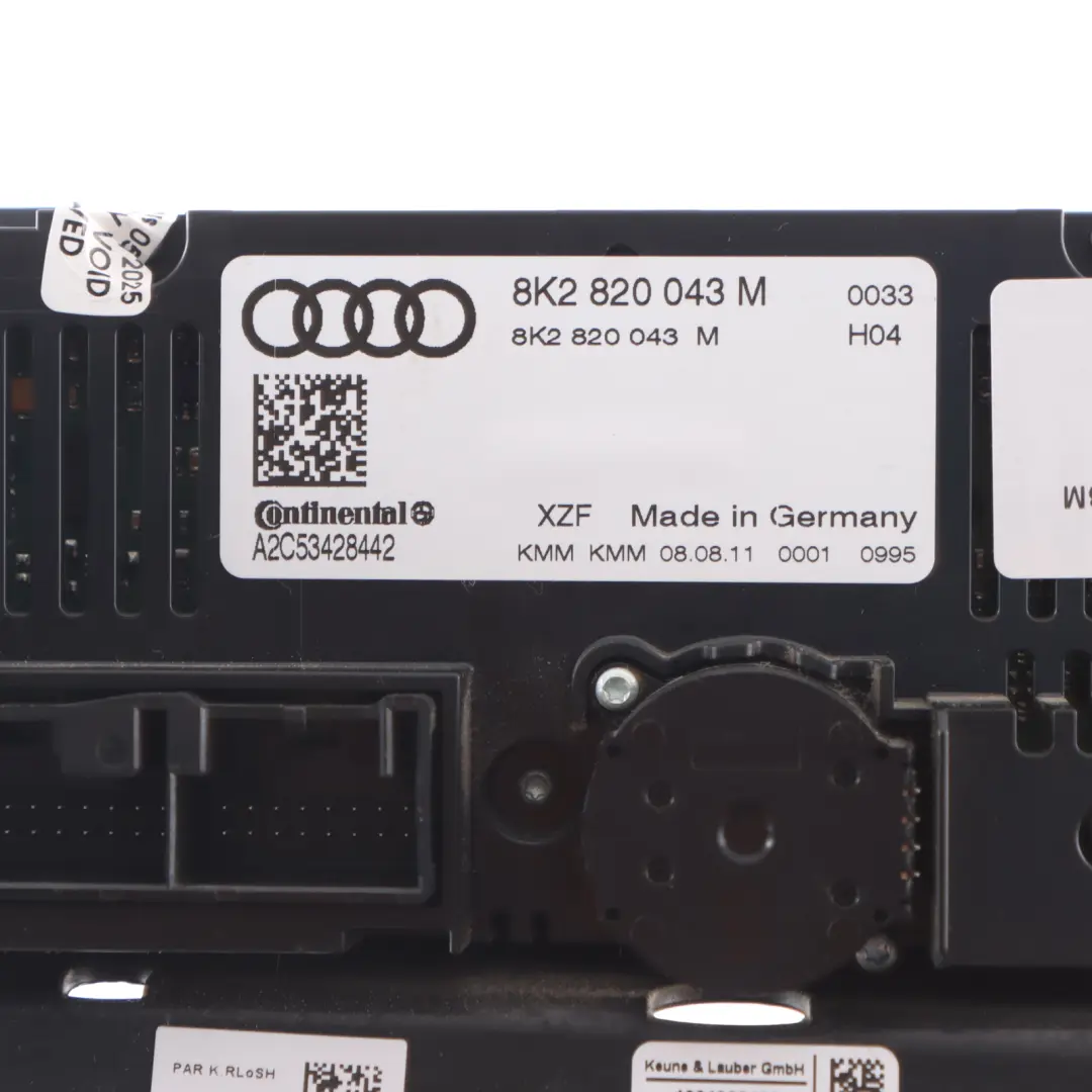 A/C Air Condition Heater Climate Control Switch Panel to Audi A5 8T with Part number 8K2820043M Audi A5 8T A/C Air Condition Heater Climate Control Switch Panel - SKU RHD-8K2820043M - Part number 8K2820043M