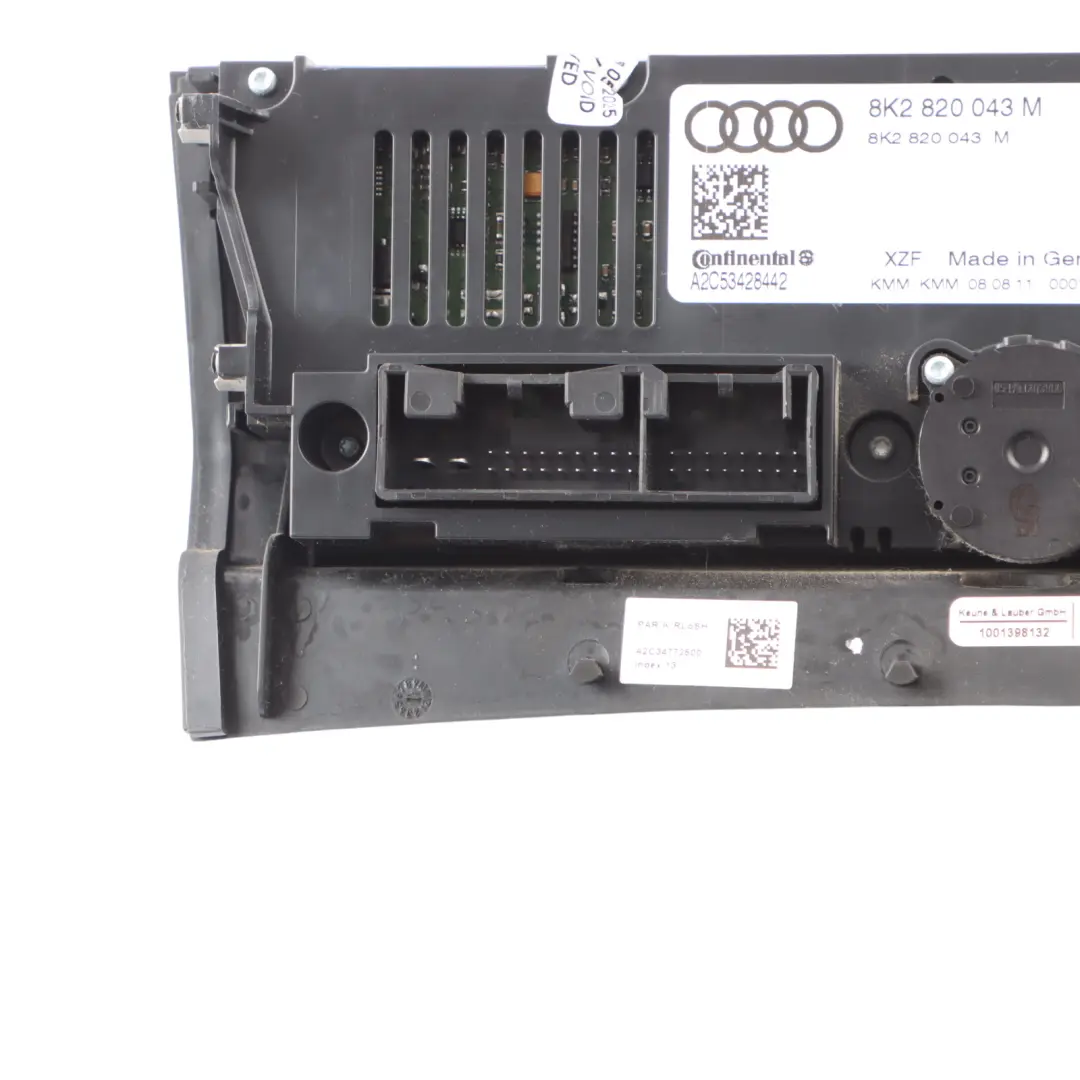 A/C Air Condition Heater Climate Control Switch Panel to Audi A5 8T with Part number 8K2820043M Audi A5 8T A/C Air Condition Heater Climate Control Switch Panel - SKU RHD-8K2820043M - Part number 8K2820043M