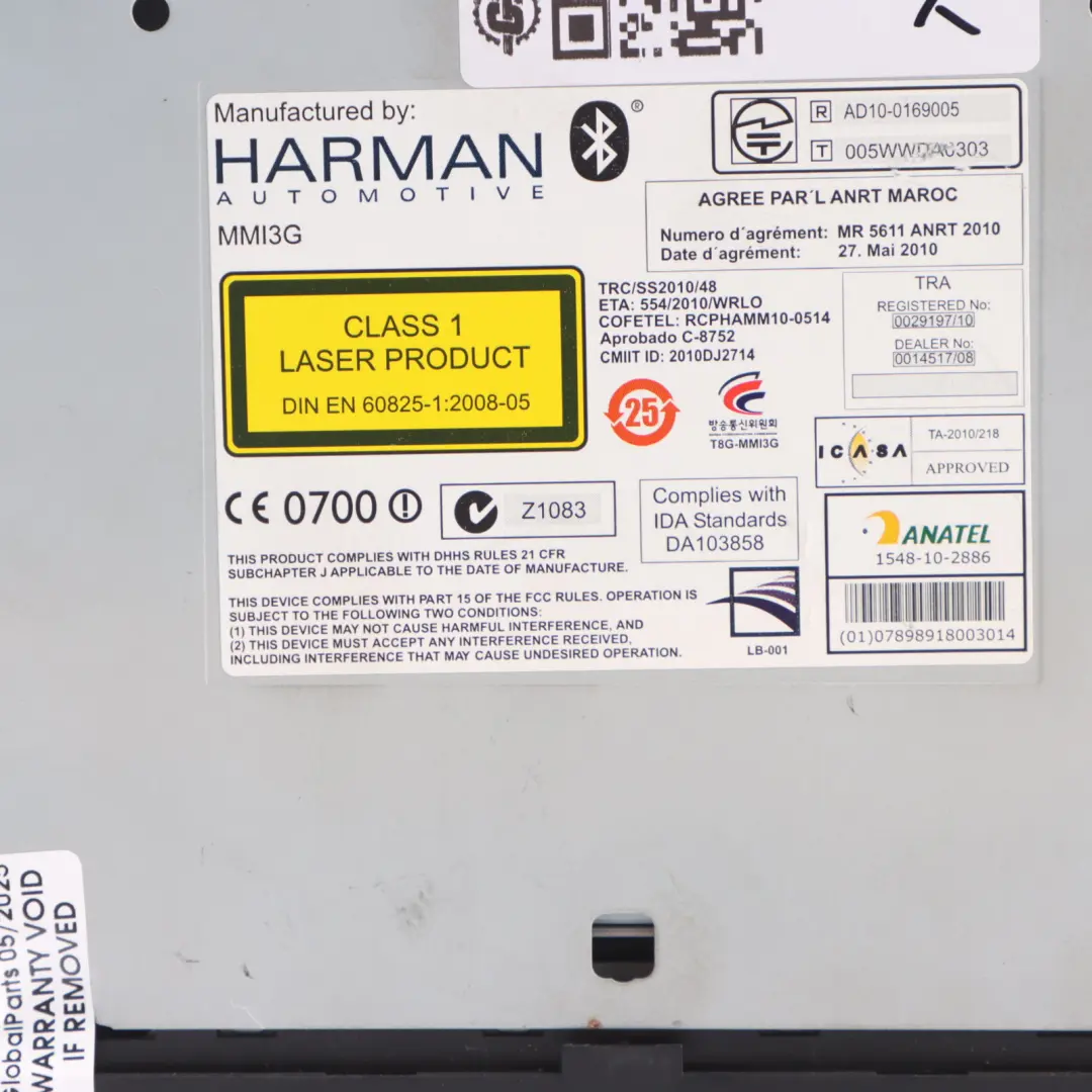 Audi A5 8T Multimedia Sat Nav MMI 3G Radio Player Unit Harman - SKU RHD-8R2035666 - Part number 8R2035666