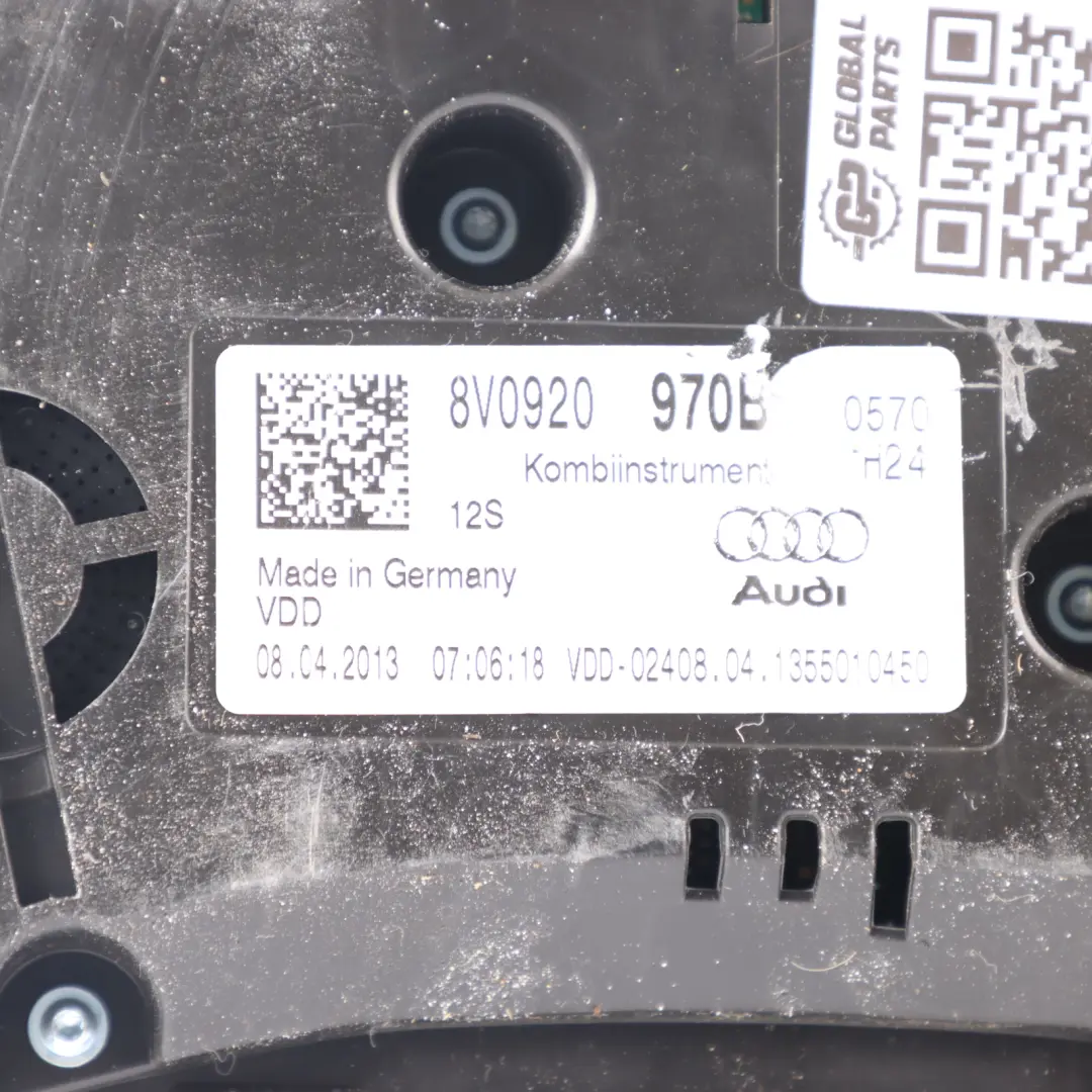 Instrument Cluster Clocks Speedometer Manual to Audi A3 8V Diesel with Part number 8V0920970B Audi A3 8V Diesel Instrument Cluster Clocks Speedometer Manual - SKU RHD-8V0920970B - Part number 8V0920970B