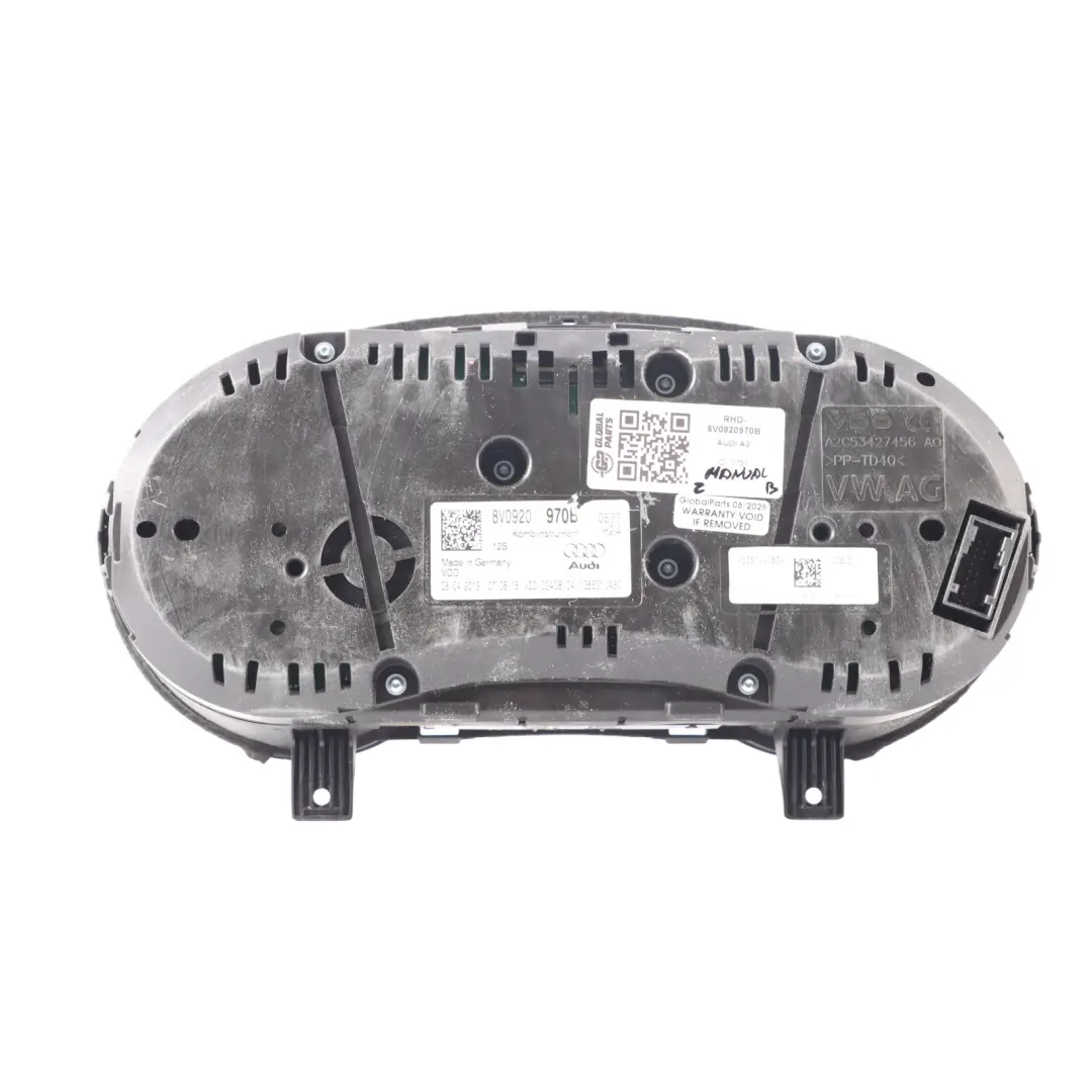 Instrument Cluster Clocks Speedometer Manual to Audi A3 8V Diesel with Part number 8V0920970B Audi A3 8V Diesel Instrument Cluster Clocks Speedometer Manual - SKU RHD-8V0920970B - Part number 8V0920970B