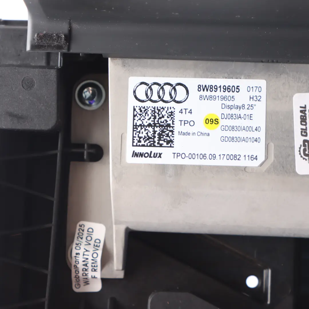Audi A5 F5 Display Screen Dashboard Multifunction Monitor Unit - SKU RHD-8W8919605 - Part number 8W8919605