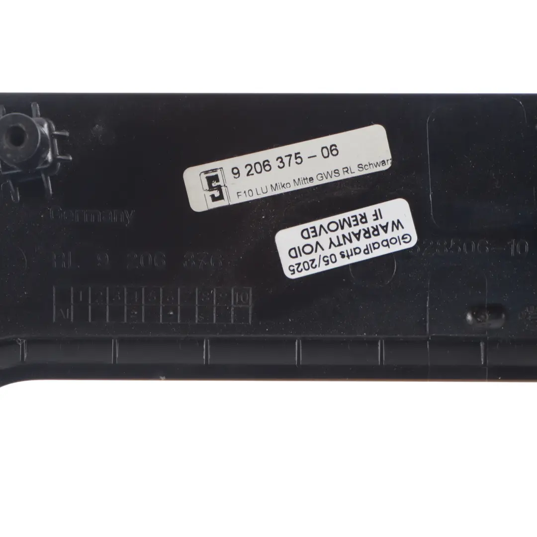  Center Console Cover BMW F10 F11 Trim Panel Frame Black - SKU RHD-9206375-1 - Part number 9206375