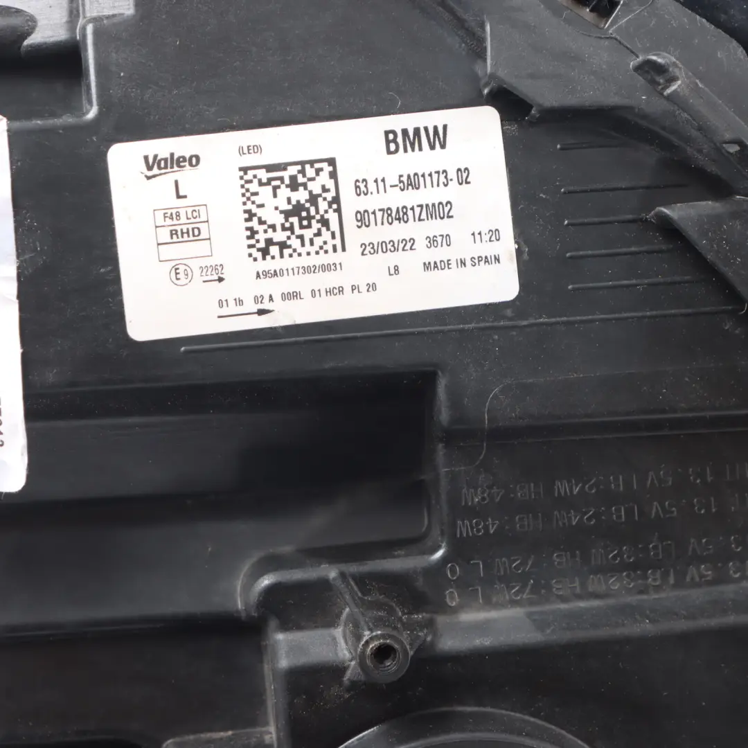 Front Headlight Headlamp LED Lamp Left N/S to BMW X1 F48 LCI with Part number 9477813 BMW X1 F48 LCI Front Headlight Headlamp LED Lamp Left N/S - SKU RHD-9477813 - Part number 9477813