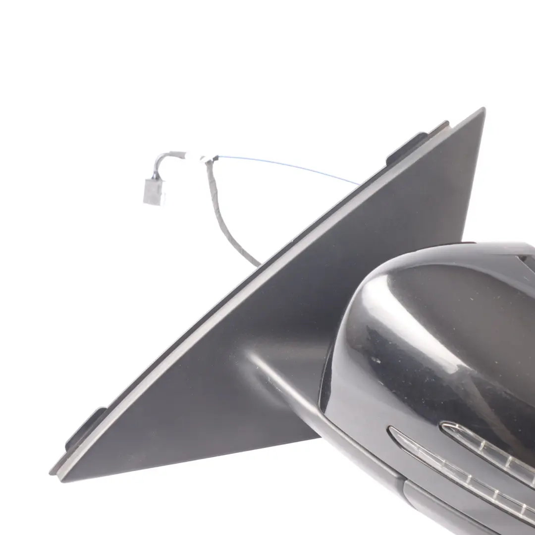 Mercedes W204 Electric Wing Mirror Left N/S Obsidian Black Metallic - 197 - SKU RHD-A2048103376-OB - Part number A2048103376