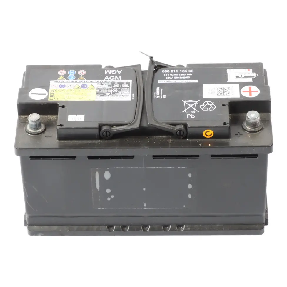 AGM Varta Car Battery 12V 92Ah 850A E to Volkswagen Audi with Part number 000915105C Volkswagen Audi AGM Varta Car Battery 12V 92Ah 850A E - SKU 000915105C - Part number 000915105C