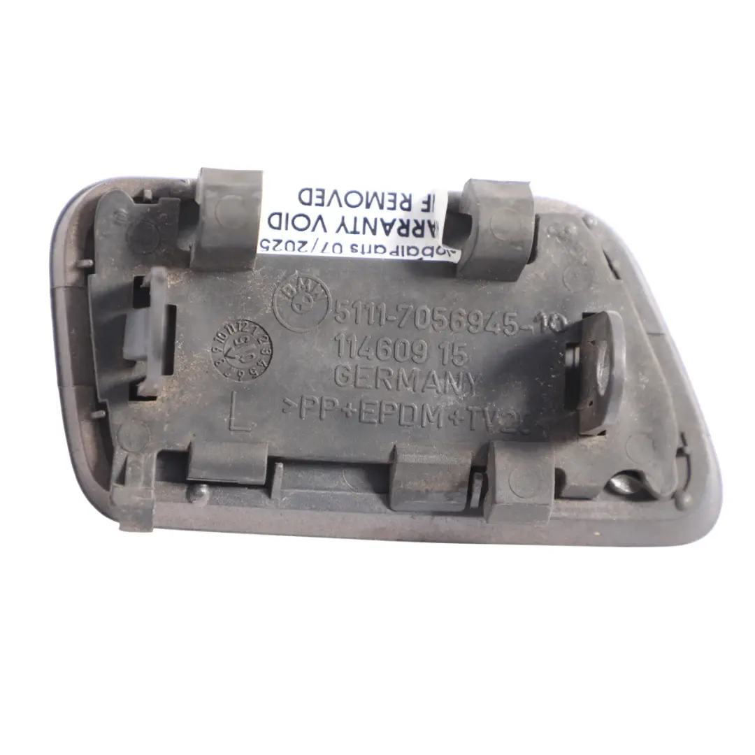 Headlight Washer Flap Cover Front Left N/S 7056946 Amethystgrau - A09 to BMW E60 with Part number 0149264 BMW E60 Headlight Washer Flap Cover Front Left N/S 7056946 Amethystgrau - A09 - SKU 0149264-AG - Part number 0149264