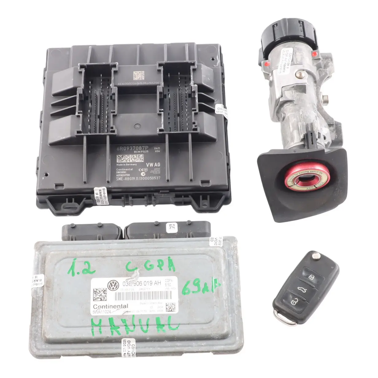 VW Volkswagen Polo 6R 1.2 MPI CGPA 69HP Engine ECU Kit 03E906019AH Manual