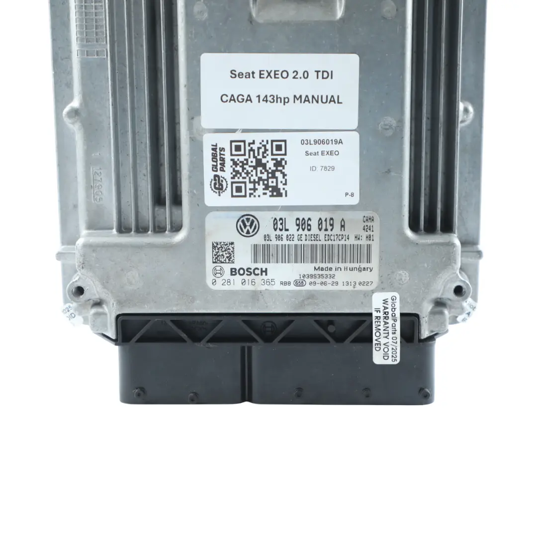 Seat Exeo 2.0 TDI CAHA 143HP Diesel Engine Control Unit ECU Manual - SKU 03L906019A - Part number 03L906019A