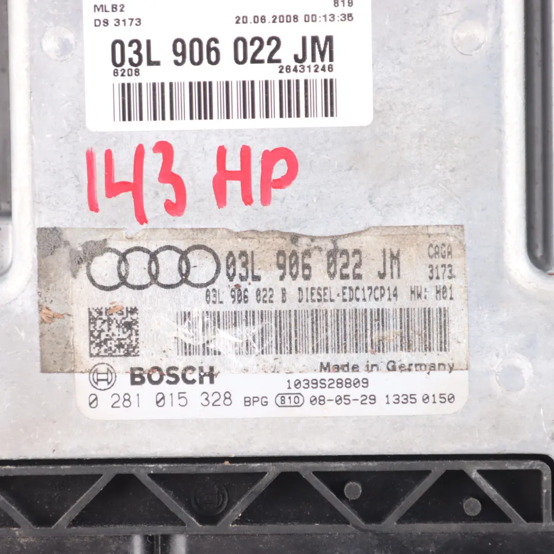 Audi A4 B8 2.0 TDI 143HP CAGA Unité De Commande De Moteur Diesel ECU - SKU 03L906022JM - Numéro de pièce 03L906022JM