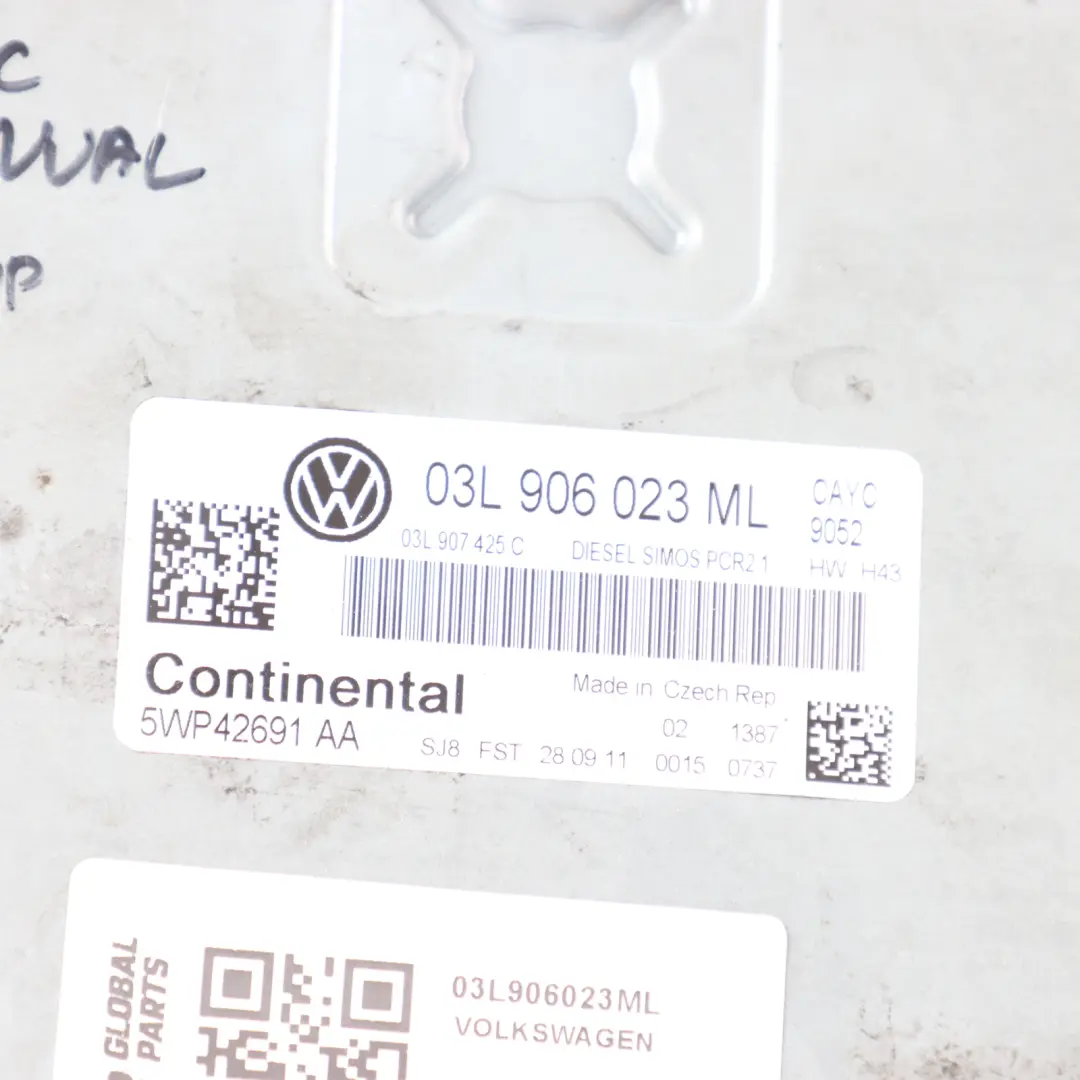 VW Volkswagen Golf Mk6 1.6 TDI 105 HP Diesel CAYC Engine ECU Manual - SKU 03L906023ML - Part number 03L906023ML