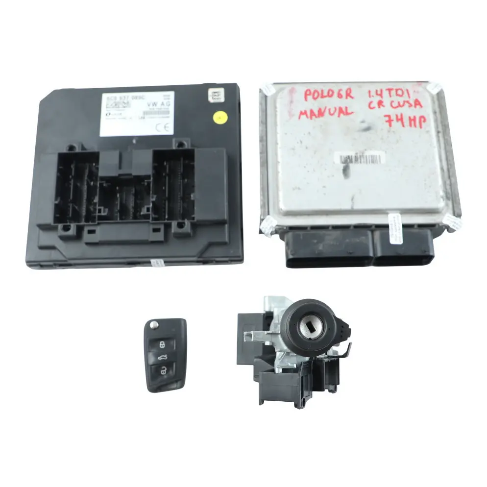 Volkswagen Polo 6R 1.4 TDI CR 75HP CUSA Engine ECU Kit 04B907445 Key BCM Manual