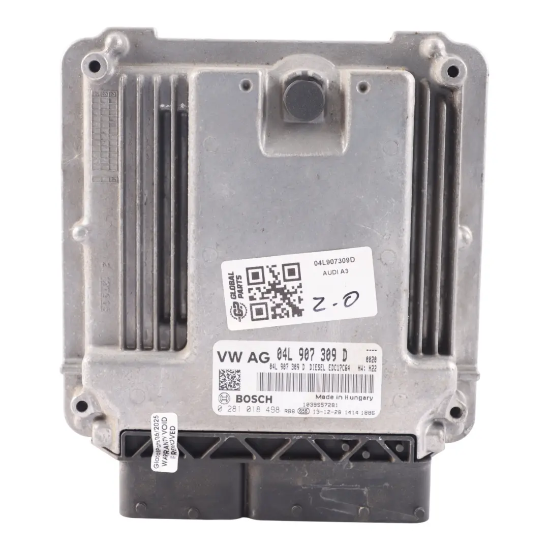 CRBC 150HP Engine Control Module Unit ECU Manual to Audi A3 8V 2.0 TDI with Part number 04L907309D Audi A3 8V 2.0 TDI CRBC 150HP Engine Control Module Unit ECU Manual - SKU 04L907309D-1 - Part number 04L907309D