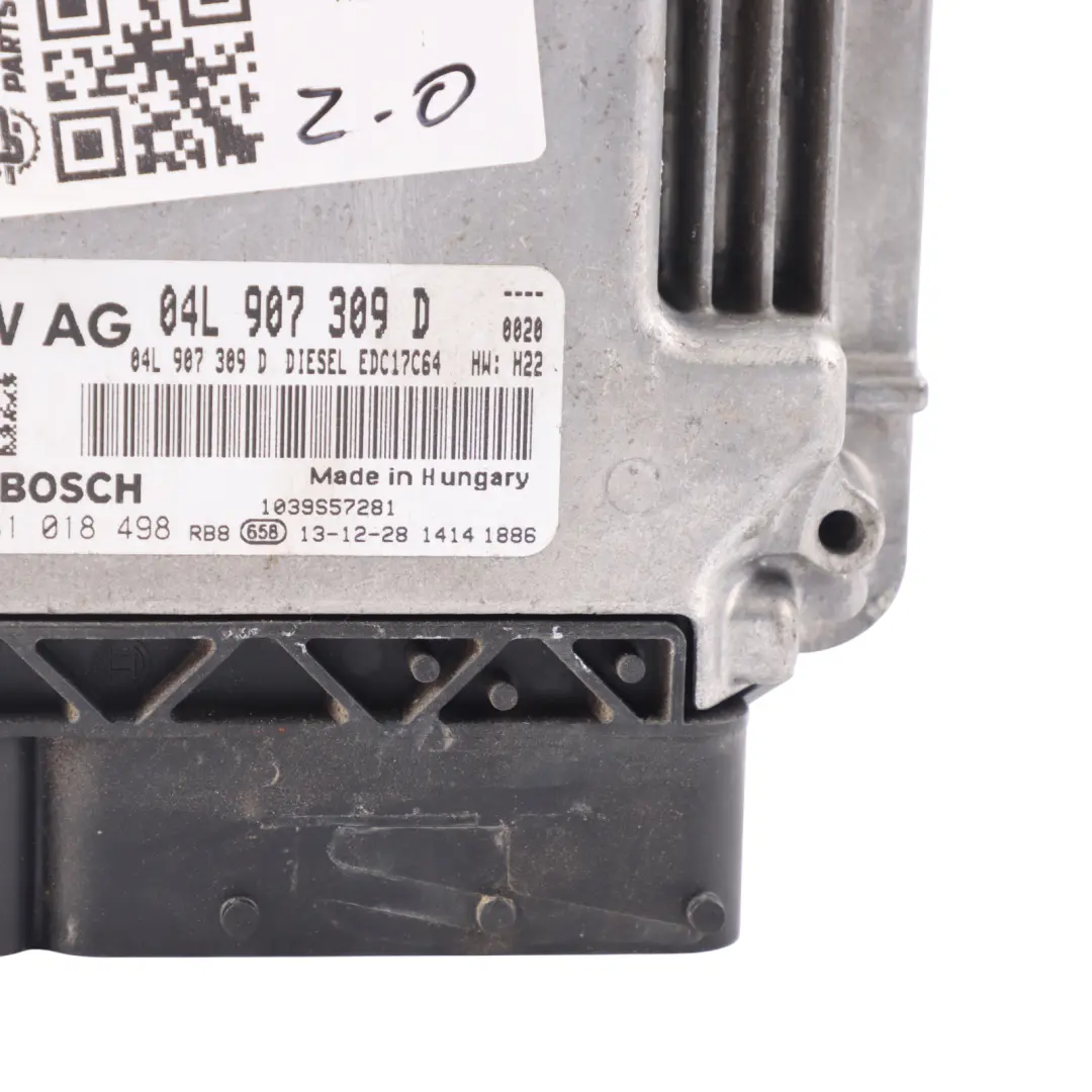 Audi A3 8V 2.0 TDI CRBC 150HP Engine Control Module Unit ECU Manual - SKU 04L907309D-1 - Part number 04L907309D