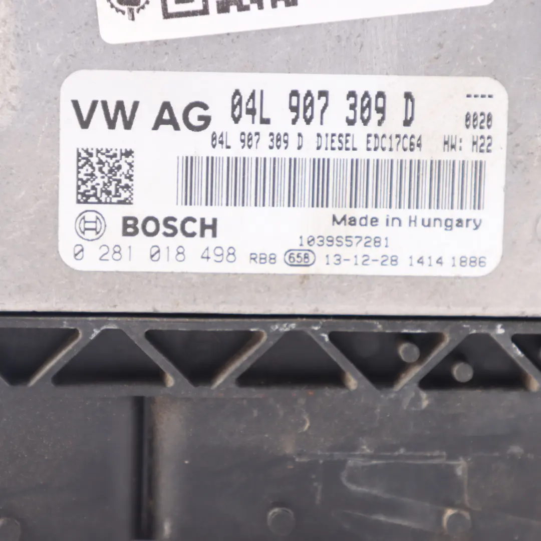 Audi A3 8V 2.0 TDI CRBC 150HP Engine Control Module Unit ECU Manual - SKU 04L907309D-1 - Part number 04L907309D