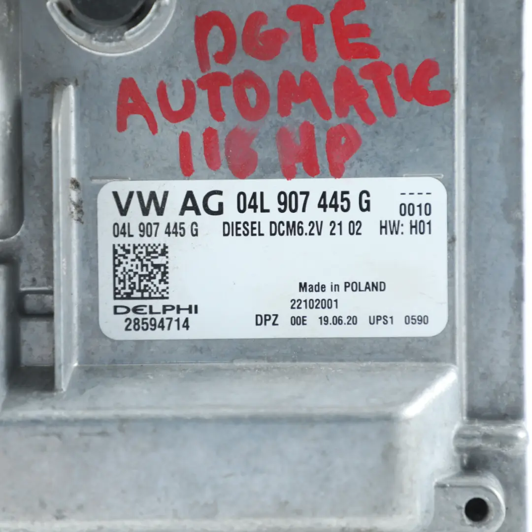 Sterownik Silnika 1.6 TDI DGTE 115 KM Automatyczna do Audi Q2 GA o numerze 04L907445G Audi Q2 GA Sterownik Silnika 1.6 TDI DGTE 115 KM Automatyczna - SKU 04L907445G - Numer Części 04L907445G