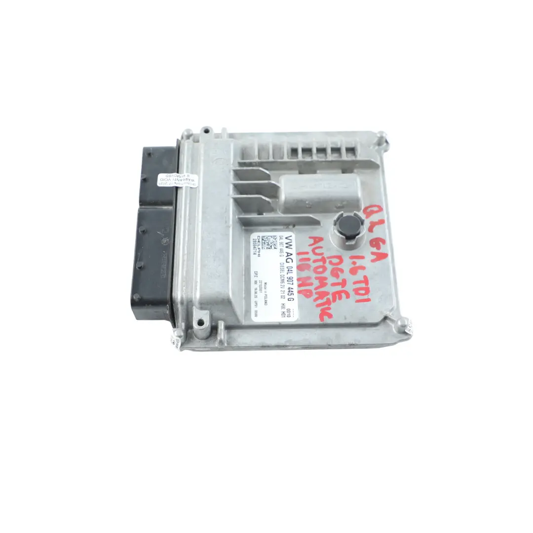 Audi Q2 GA 1.6 TDI DGTE 115 HP Unidad Control Motor ECU Auto - SKU 04L907445G - Número de pieza 04L907445G