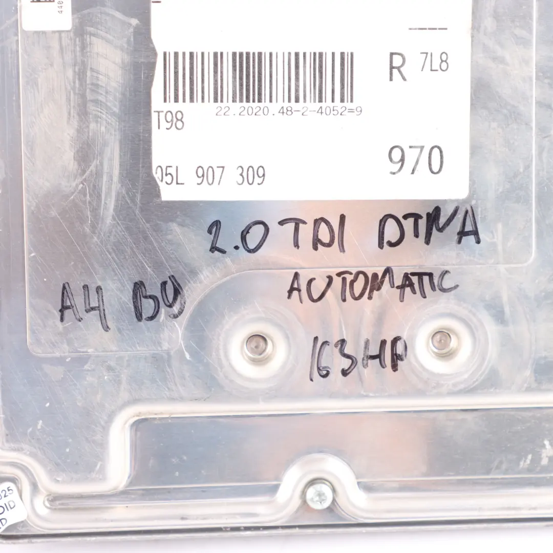 DTNA 163HP Centralina Motore Cambio Automatico per Audi A4 B9 2.0 TDI con numero di parte 05L907309 Audi A4 B9 2.0 TDI DTNA 163HP Centralina Motore Cambio Automatico - SKU 05L907309-2 - Numero di parte 05L907309