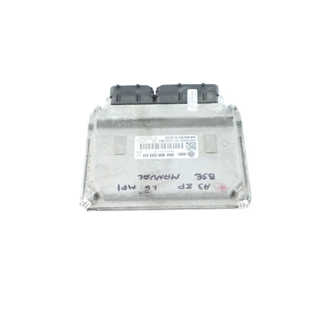 BSE 102HP Engine Control Unit ECU Manual to Audi A3 8P 1.6 MPI with Part number 06A906033EH Audi A3 8P 1.6 MPI BSE 102HP Engine Control Unit ECU Manual - SKU 06A906033EH - Part number 06A906033EH