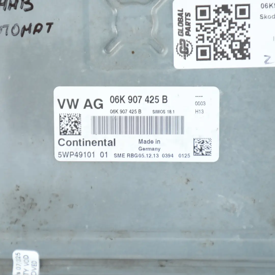 Skoda Octavia RS 5E 2.0 TSI CHHB 220HP Engine Control ECU Automatic - SKU 06K907425B-8 - Part number 06K907425B