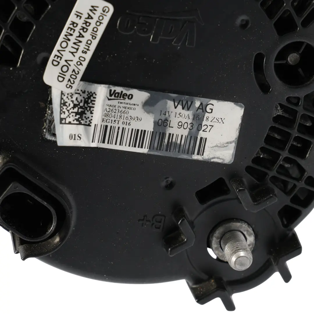 Alternador Generador Valeo 2.0 TFSI para Audi Q5 FY con número de pieza 06L903027 Audi Q5 FY Alternador Generador Valeo 2.0 TFSI - SKU 06L903027 - Número de pieza 06L903027