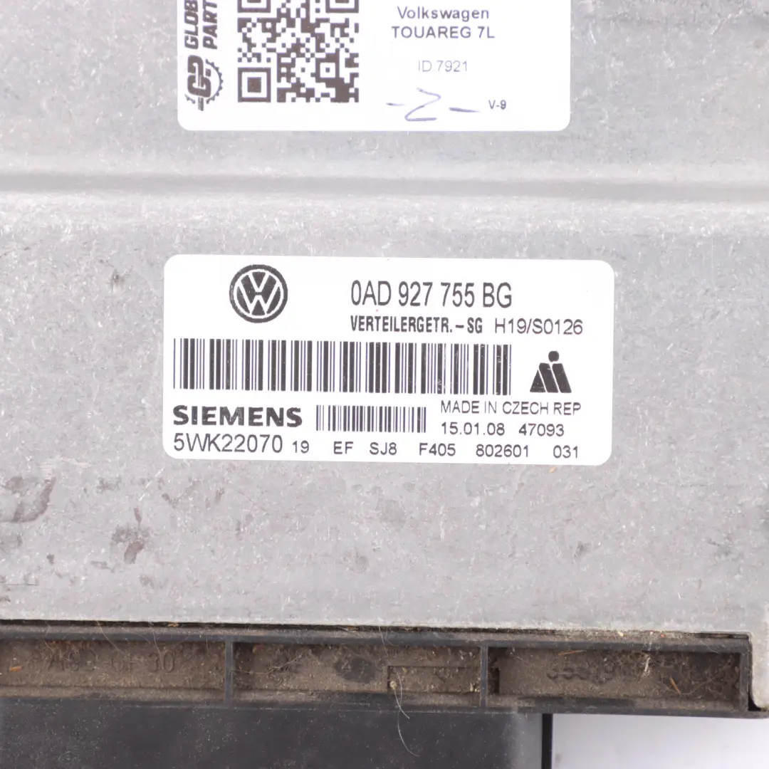 VW Volkswagen Touareg 7L Module Commande De Boîte De Transfert ECU - SKU 0AD927755BG - Numéro de pièce 0AD927755BG