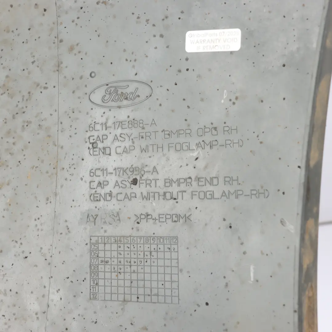 Front Bumper Corner Edge Right O/S Trim Primed to Ford Transit with Part number 6C11-17E888-A Ford Transit Front Bumper Corner Edge Right O/S Trim Primed - SKU 6C11-17E888-A - Part number 6C11-17E888-A