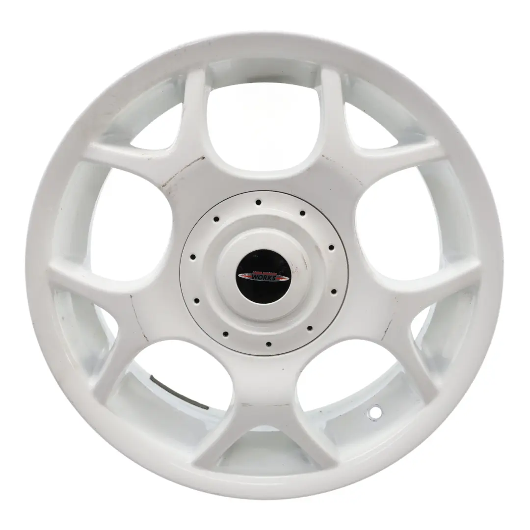 Weiße Leichtmetallfelge 16" 6,5J ET:48 für Mini Cooper One R50 R52 R53 mit Teilenummer 1512351 Mini Cooper One R50 R52 R53 Weiße Leichtmetallfelge 16" 6,5J ET:48 - SKU 1512351-1 - Teilenummer 1512351