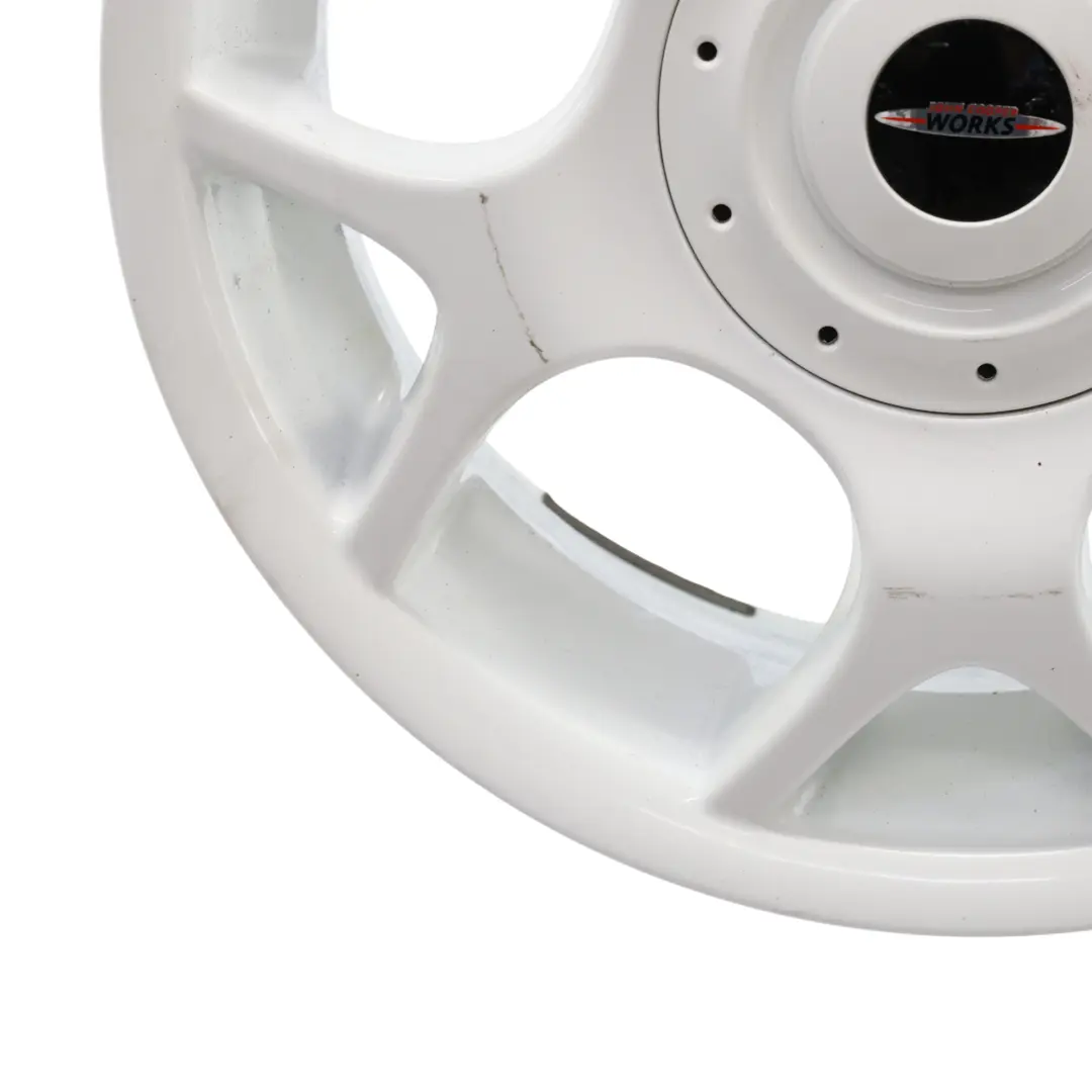 Weiße Leichtmetallfelge 16" 6,5J ET:48 für Mini Cooper One R50 R52 R53 mit Teilenummer 1512351 Mini Cooper One R50 R52 R53 Weiße Leichtmetallfelge 16" 6,5J ET:48 - SKU 1512351-1 - Teilenummer 1512351