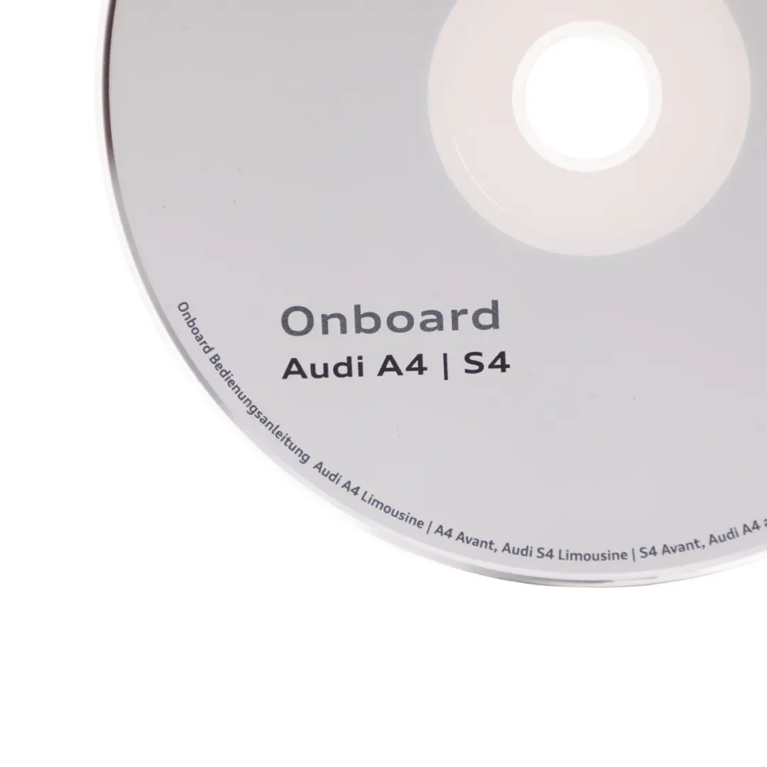 Audi A4 B8 8K Owner's Manual CD On Board Instruction Guide Manual - SKU 1525658K088 - Part number 1525658K088