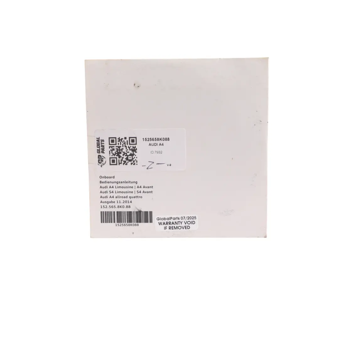 8K Owner's Manual CD On Board Instruction Guide Manual to Audi A4 B8 with Part number 1525658K088 Audi A4 B8 8K Owner's Manual CD On Board Instruction Guide Manual - SKU 1525658K088 - Part number 1525658K088