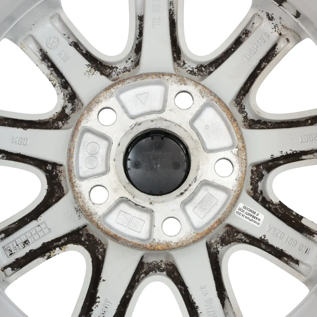 VW Volkswagen Golf Mk5 V Wheel Alloy Rim 15" 6,5J ET:50 Silver - SKU 1K0601025A-4 - Part number 1K0601025A