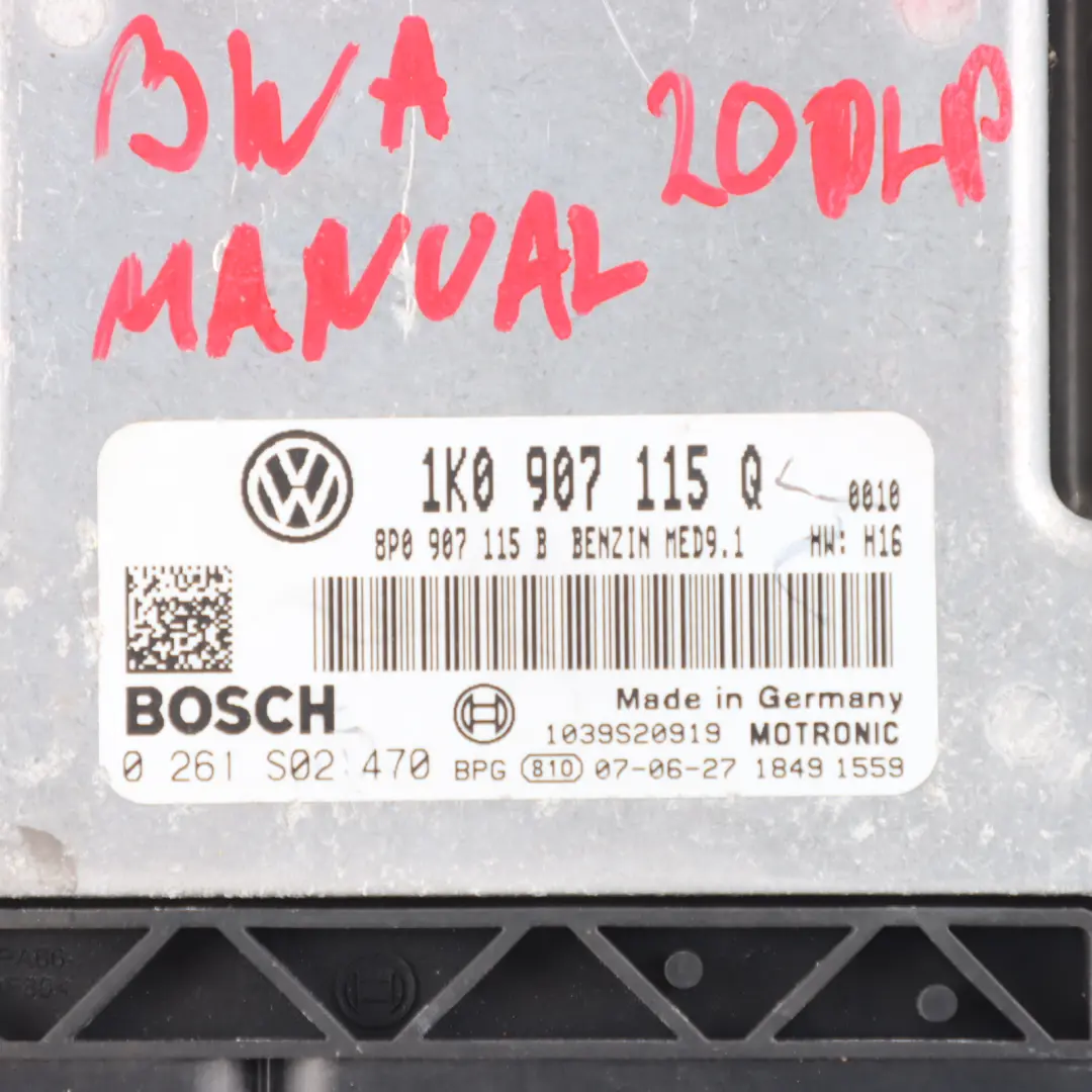 Volkswagen Golf Mk5 2.0 TSI BWA GTI 200HP Engine Control ECU Manual - SKU 1K0907115Q - Part number 1K0907115Q