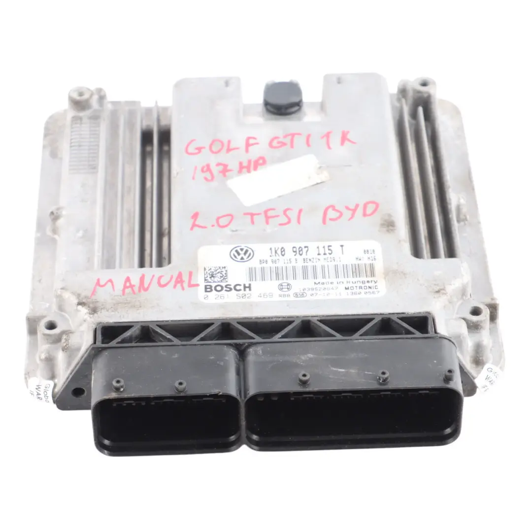 Volkswagen Golf Mk5 1K GTI 2.0 TSI BYD 230HP Engine Unit ECU Manual - SKU 1K0907115T - Part number 1K0907115T