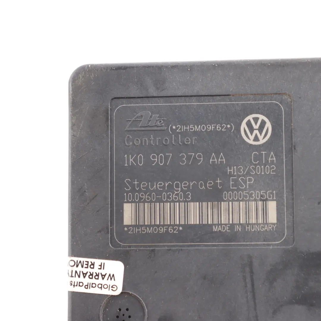 Mk5 V ABS Pump Brake Control Unit Module 1K0614517T to Volkswagen Golf with Part number 1K0907379AA Volkswagen Golf Mk5 V ABS Pump Brake Control Unit Module 1K0614517T - SKU 1K0907379AA-3 - Part number 1K0907379AA