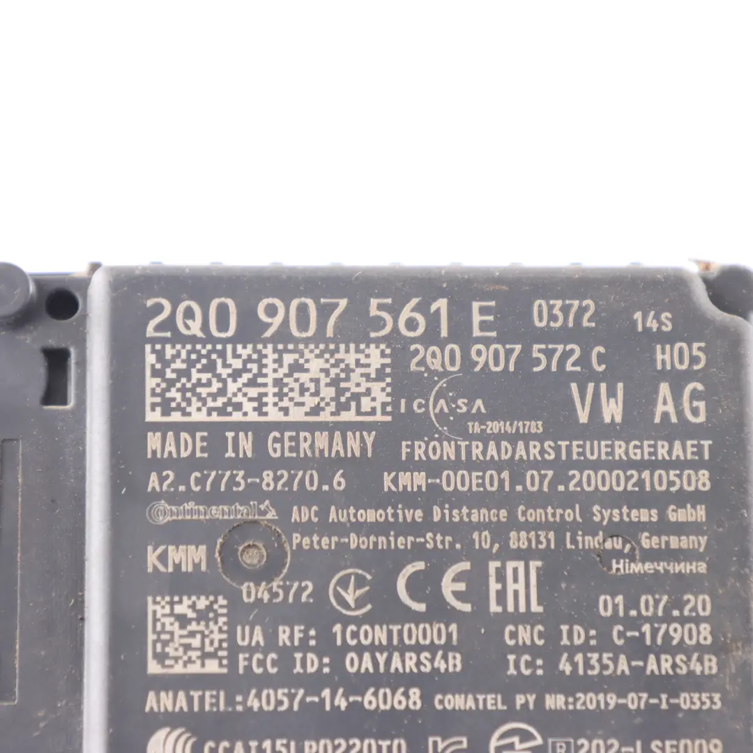 Audi Q2 GA Radar Distance Distronic Control Sensor Module Unit ECU - SKU 2Q0907561E - Part number 2Q0907561E