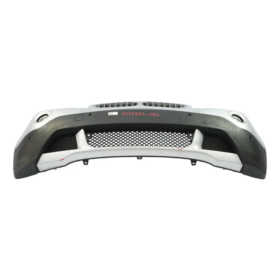 Complete Front Bumper PDC Silbergrau Silver Grey Metallic - A08 to BMW X3 E83 LCI with Part number 3445874 BMW X3 E83 LCI Complete Front Bumper PDC Silbergrau Silver Grey Metallic - A08 - SKU 3445874-SBG - Part number 3445874