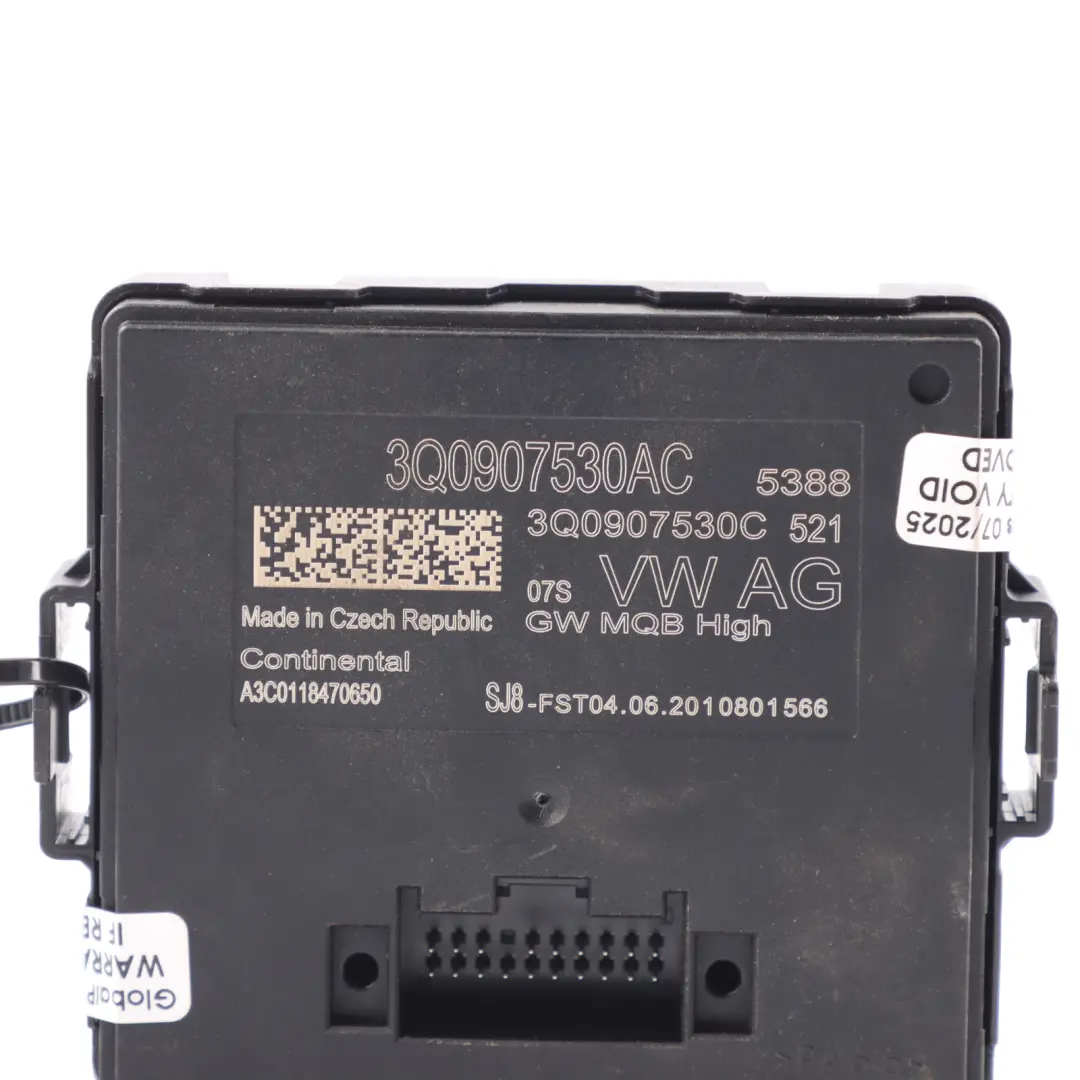 Audi Q2 GA Gateway Diagnostica Interfaccia Modulo Di Controllo - SKU 3Q0907530AC-1 - Numero di parte 3Q0907530AC