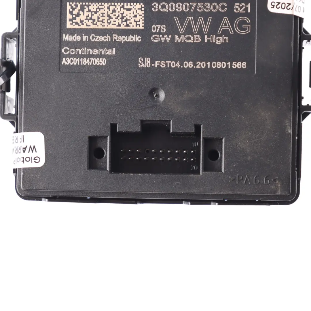 Gateway Diagnose Schnittstelle Steuermodul für Audi Q2 GA mit Teilenummer 3Q0907530AC Audi Q2 GA Gateway Diagnose Schnittstelle Steuermodul - SKU 3Q0907530AC-1 - Teilenummer 3Q0907530AC