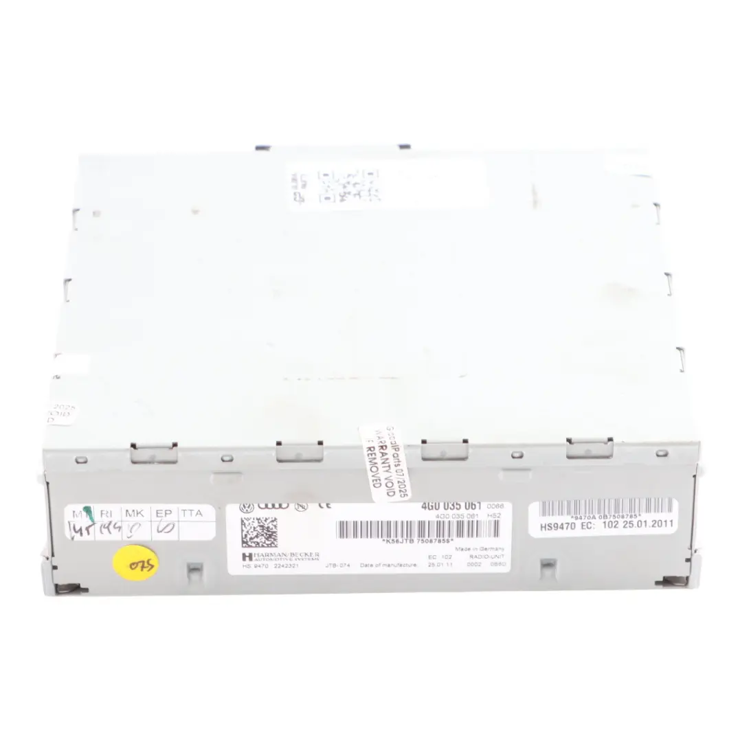 Audi A5 S5 8T Multimedia Navigation Radio Control Head Unit - SKU 4G0035061 - Part number 4G0035061