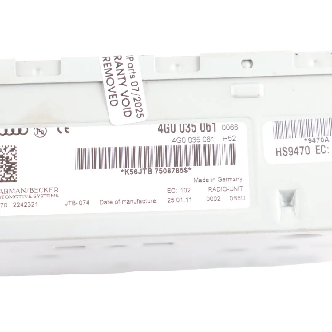 Multimedia Navigation Radio Control Head Unit to Audi A5 S5 8T with Part number 4G0035061 Audi A5 S5 8T Multimedia Navigation Radio Control Head Unit - SKU 4G0035061 - Part number 4G0035061