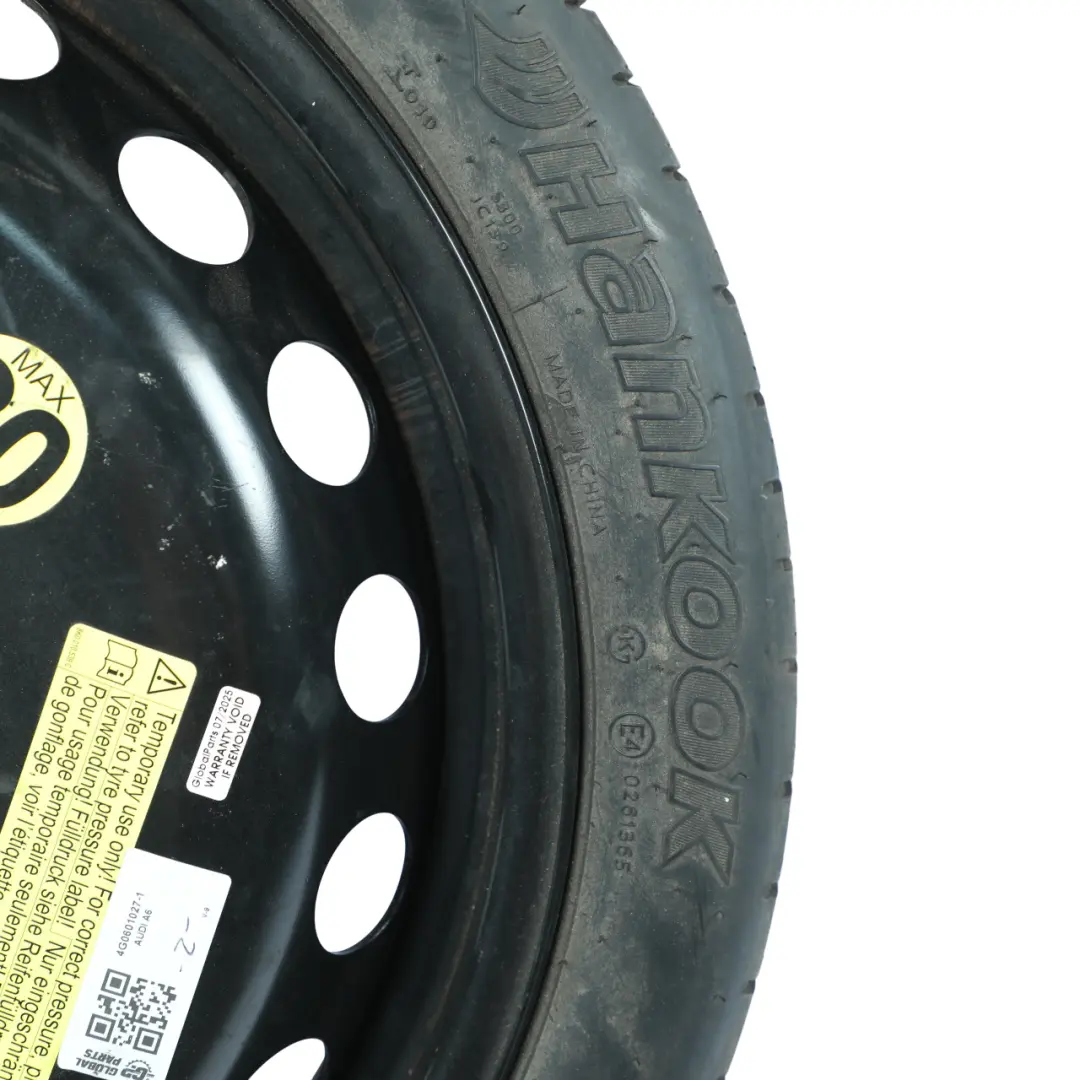 Spare Wheel Rim 20" 4.5J ET:22 Tyre Continental 145/60 to Audi A6 C7 with Part number 4G0601027 Audi A6 C7 Spare Wheel Rim 20" 4.5J ET:22 Tyre Continental 145/60 - SKU 4G0601027-1 - Part number 4G0601027