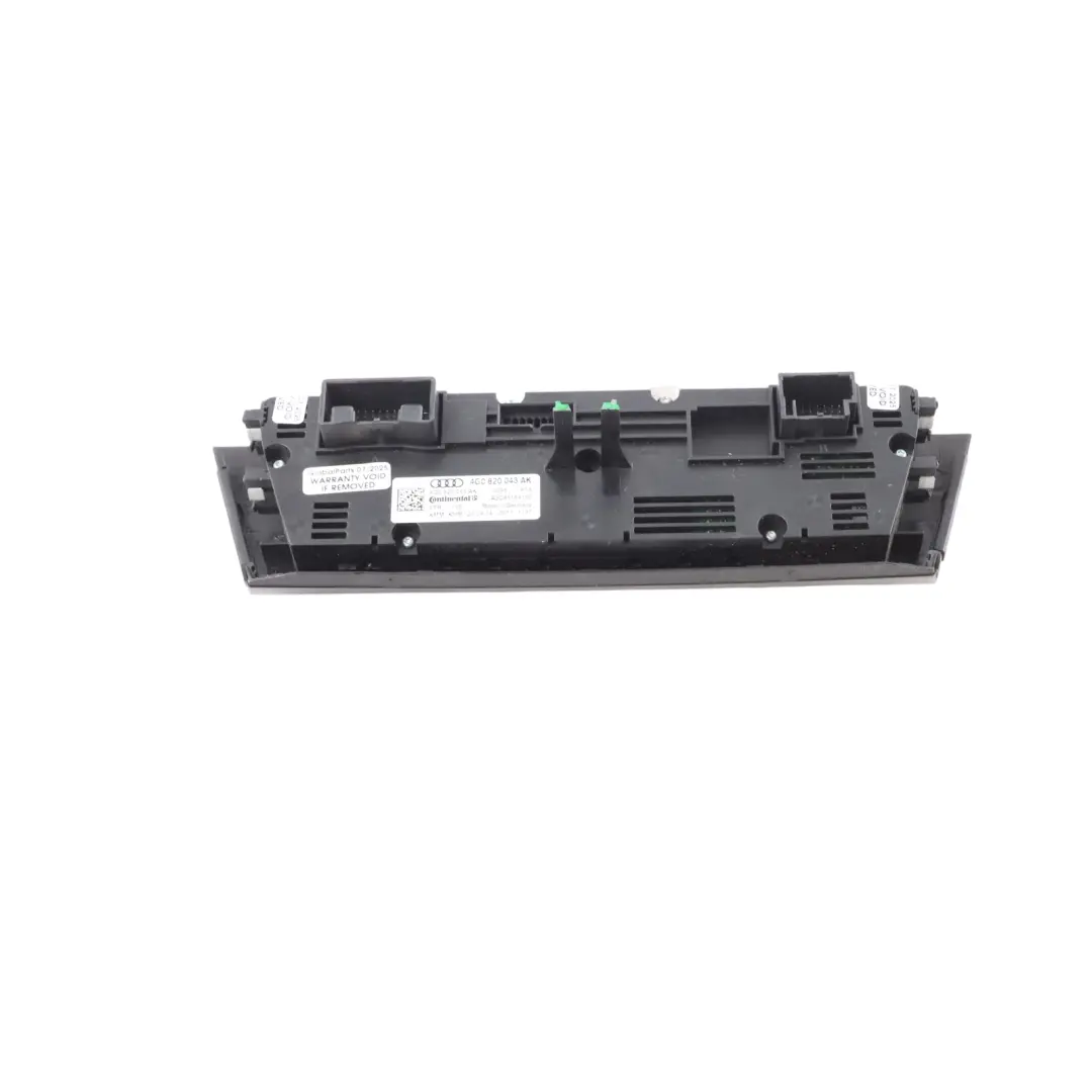 Audi A7 4G8 A/C Climate Heater Control Panel Assembly Switch Panel - SKU 4G0820043AK - Part number 4G0820043AK