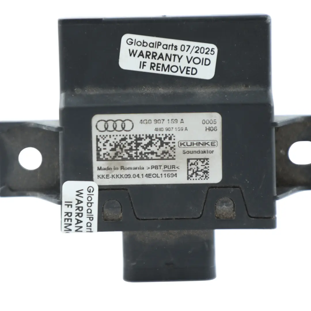 4G8 Alarm Module Body Impact Sound Signal Control Unit to Audi A7 with Part number 4G0907159A Audi A7 4G8 Alarm Module Body Impact Sound Signal Control Unit - SKU 4G0907159A - Part number 4G0907159A